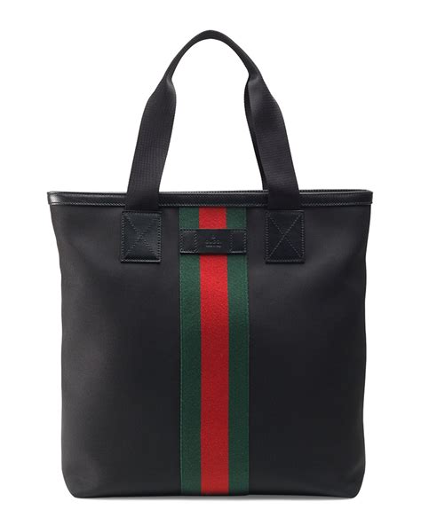 black gucci tote|gucci black canvas tote.